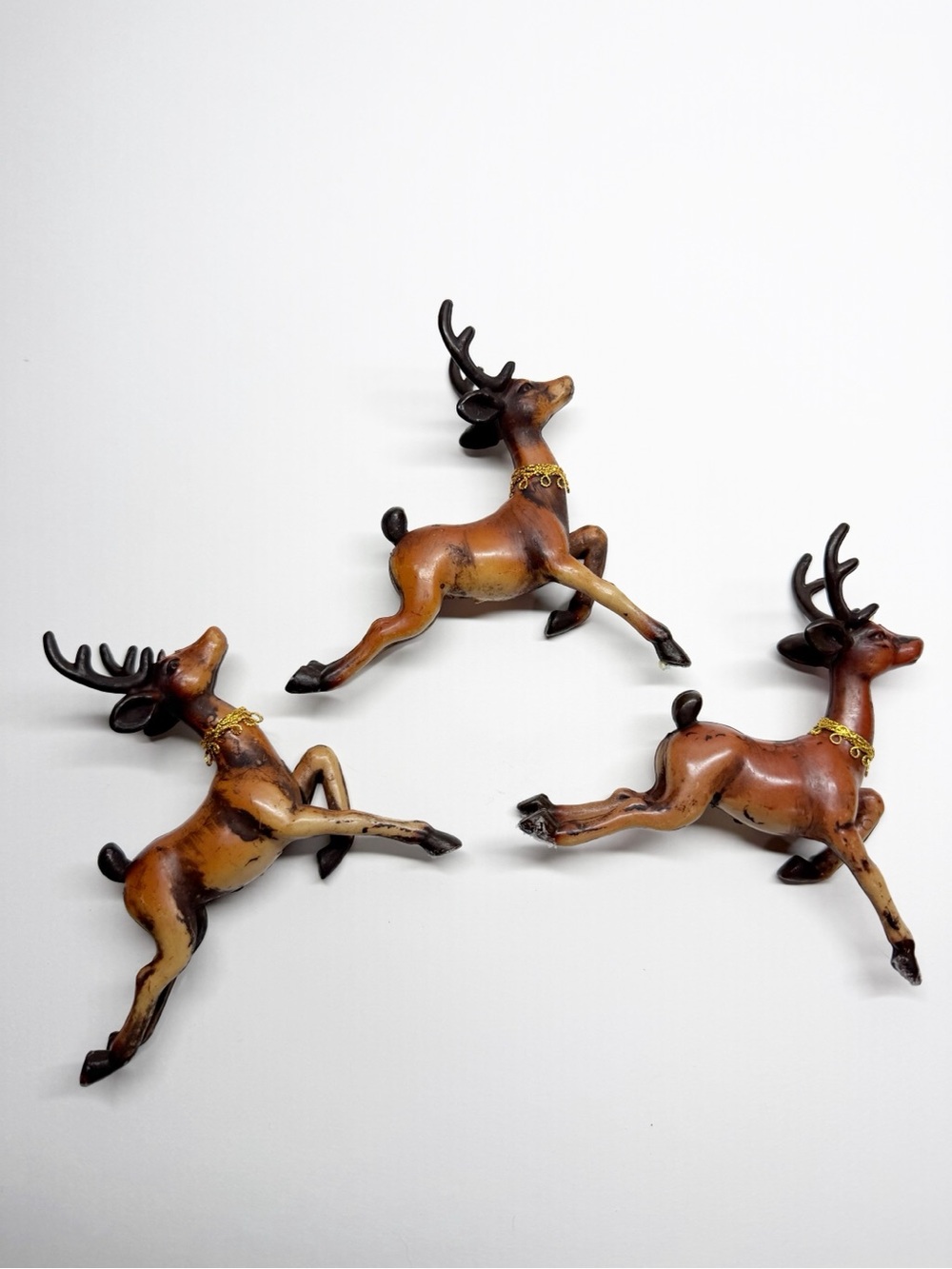 Vintage Celluloid Reindeer Set of 3